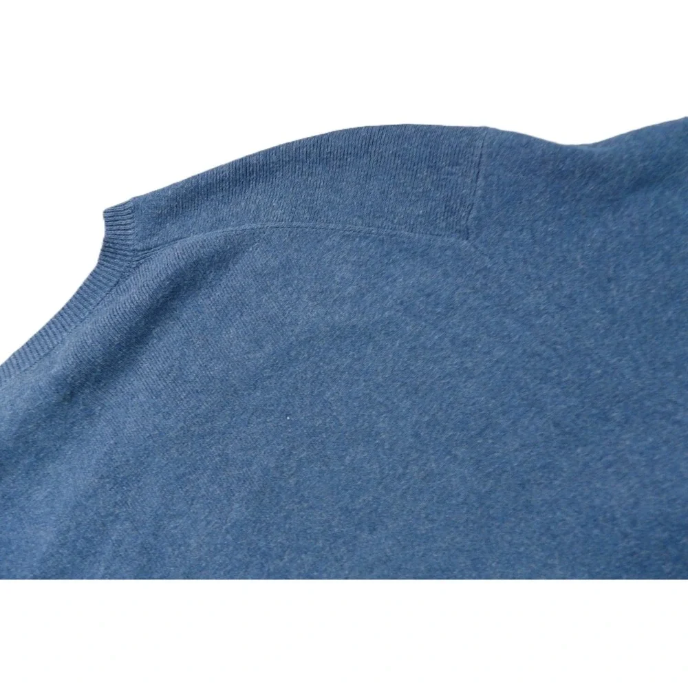Polo by Ralph Lauren V Neck Sweater Men L Blue Pima Cotton Pony Classic Pullover